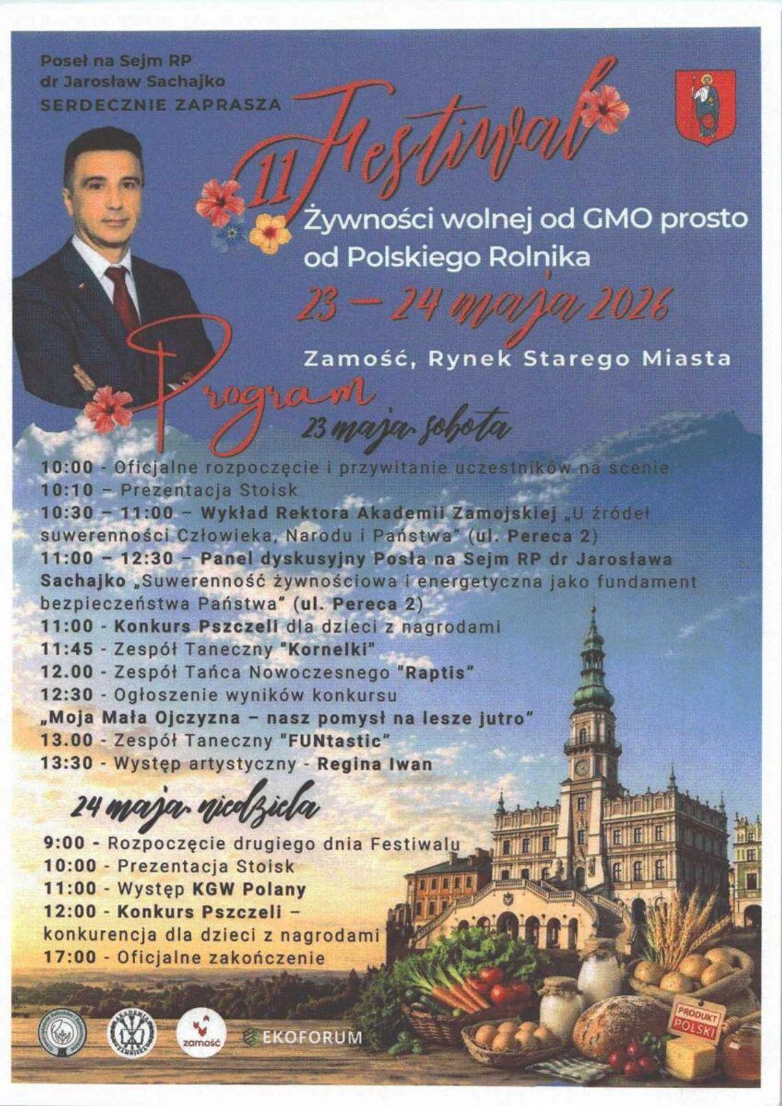 Zamość: Festiwal żywności wolnej od GMO prosto od Polskiego Rolnika Zamość: Festiwal żywności wolnej od GMO prosto od Polskiego Rolnika