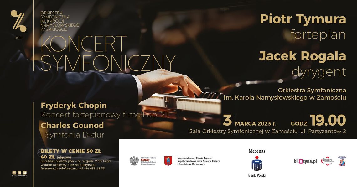 Zamość: Koncert symfoniczny. Przy fortepianie Piotr Tymura