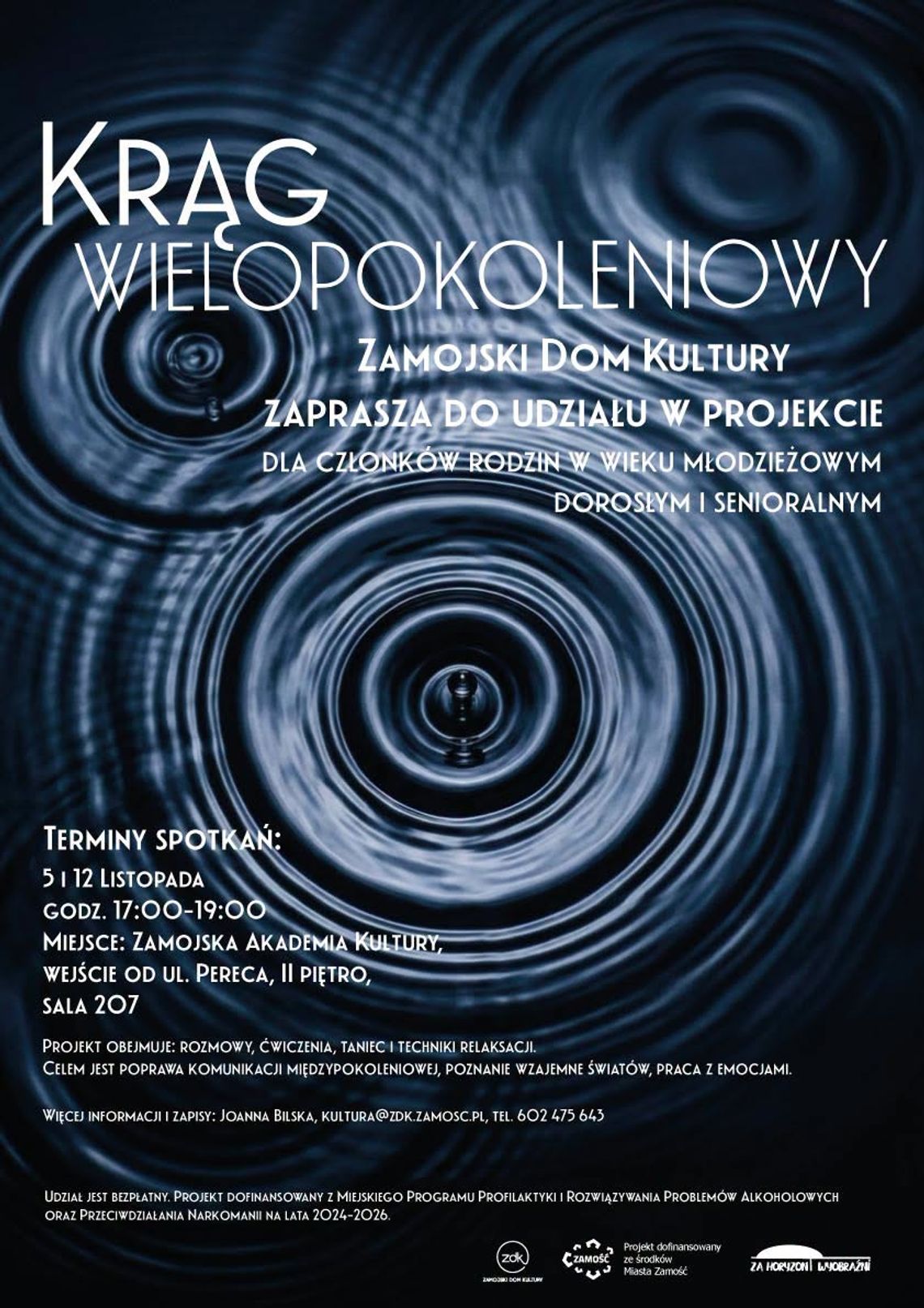 Zamość: Krąg Wielopokoleniowy Plakat wydarzenia Krąg Wielopokoleniowy organizowanego przez Zamojski Dom Kultury