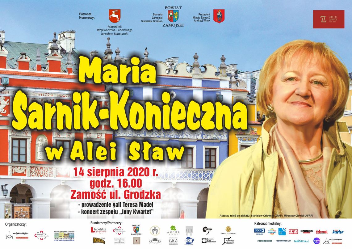 Zamość: Maria Sarnik-Konieczna w Alei Sław Zamość: Maria Sarnik-Konieczna w Alei Sław