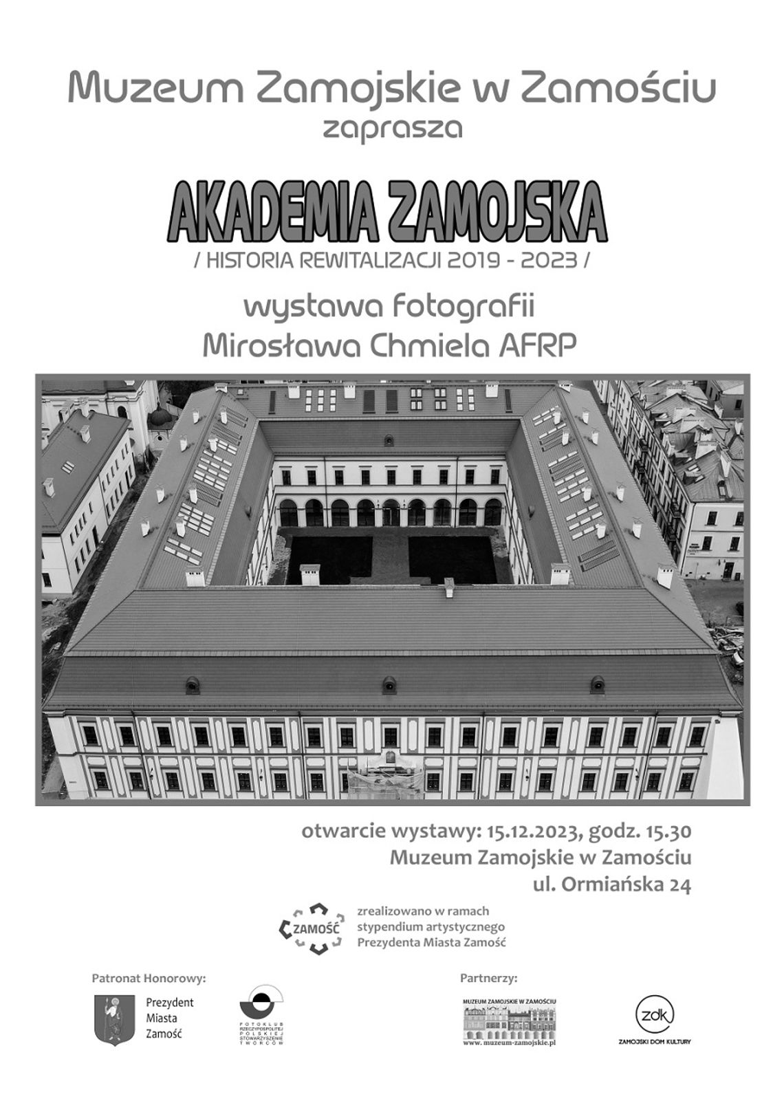 Zamość: Otwarcie wystawy "AKADEMIA ZAMOJSKA (historia rewitalizacji 2019-2023)"