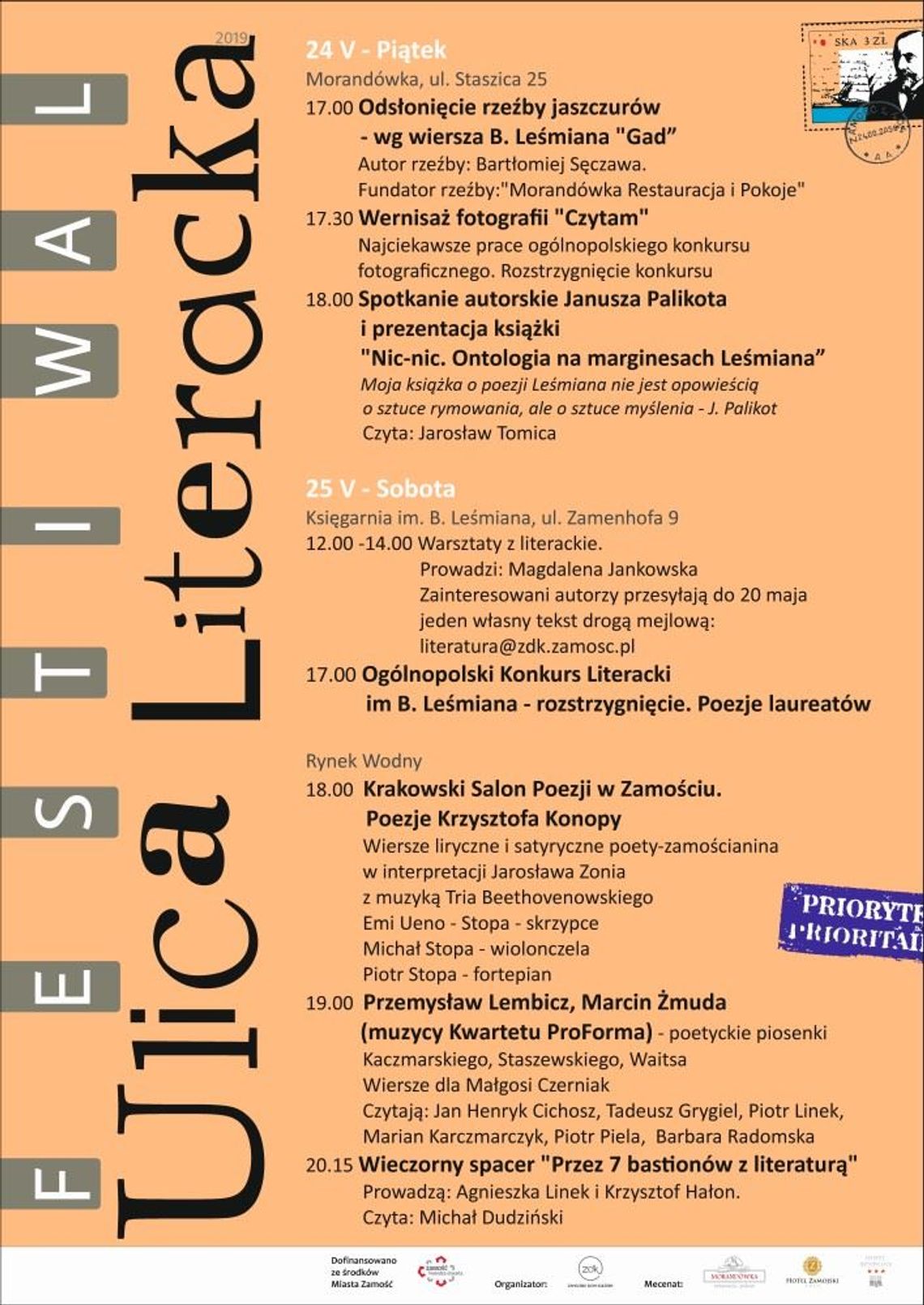 Zamość: Ulica Poetycka 2019 (PROGRAM) Zamość: Ulica Poetycka 2019 (PROGRAM)