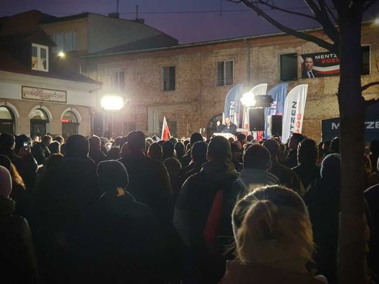 Hrubieszów: Wiec wyborczy Sławomira Mentzena - galeria zdjęć