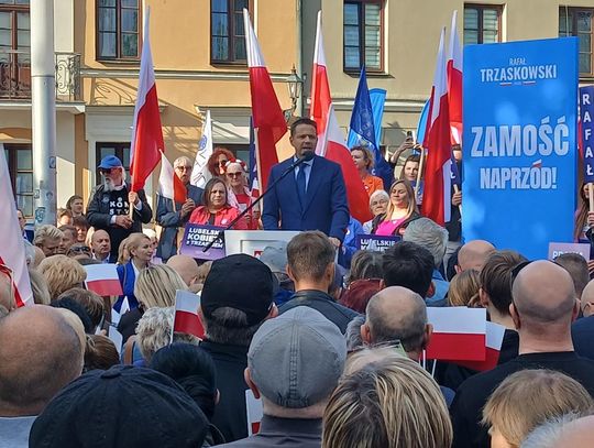 Rafał Trzaskowski w Zamościu. Wiec wyborczy na Rynku Wodnym. Zobacz zdjęcia