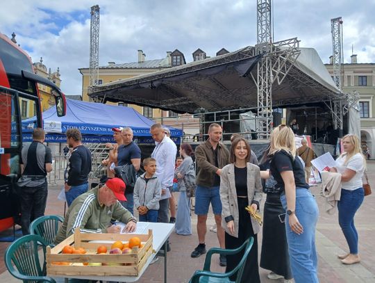 Akcja krwiodawstwa na Rynku Wielkim w Zamościu - galeria zdjęć