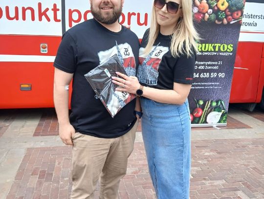 Akcja krwiodawstwa na Rynku Wielkim w Zamościu - galeria zdjęć