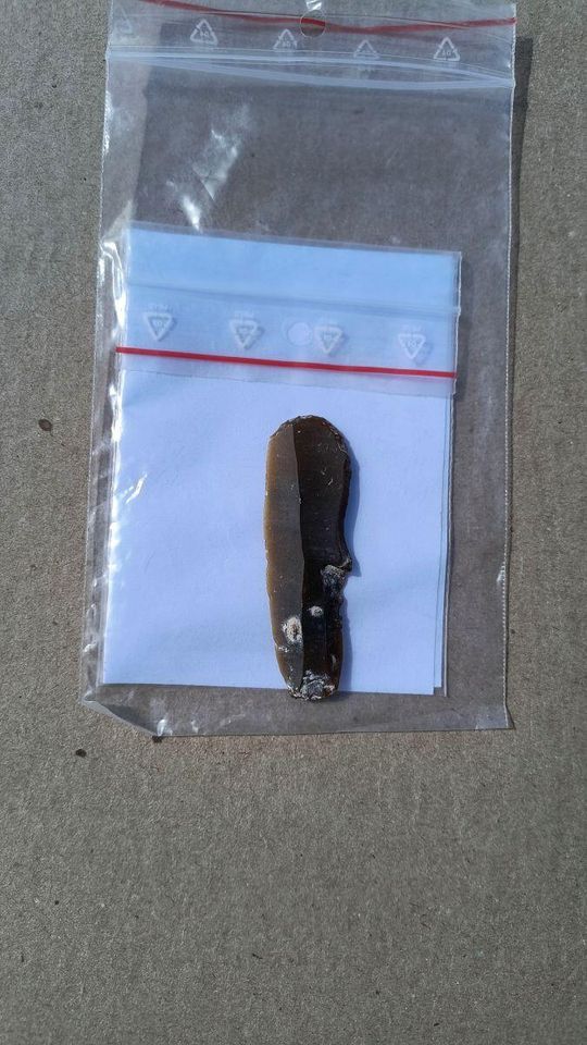 Stanowisko Tarnawatka - Tartak 8. Pradziejowy drapacz krzemienny pozyskany podczas badań. Fot. A. Stachyra