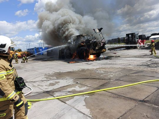 Pożar ładowarki na stacji Zamość-Bortatycze