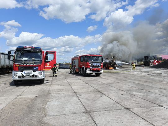 Pożar ładowarki na stacji Zamość-Bortatycze