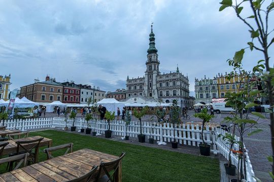 Zamojskie Winogranie. Przygotowania na Rynku Wielkim w Zamościu - galeria zdjęć