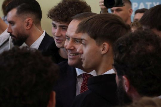 Karol Nawrocki w Tomaszowie Lubelskim. Młodzież zadawała pytania [ZDJĘCIA]