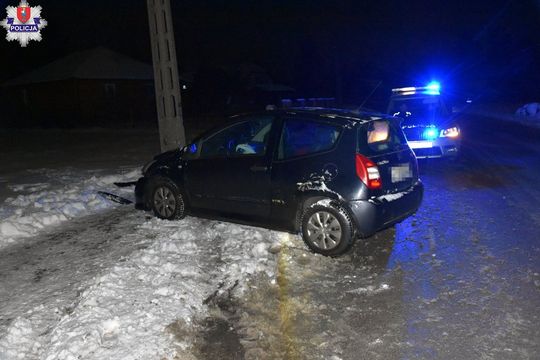 Stary Zamość: 20-latka z gm. Werbkowice wjechała w słup energetyczny